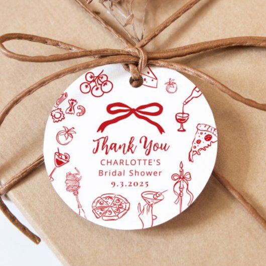 That's Amore Hand Drawn Italian Bridal Shower Geschenkanhänger