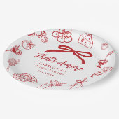 That's Amore Hand Drawn Italian Bridal Shower Pappteller (Schrägansicht)