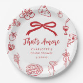 That's Amore Hand Drawn Italian Bridal Shower Pappteller (Vorderseite)