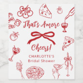 That's Amore Hand Drawn Italian Bridal Shower Weinetikett (Einzelnes Label)