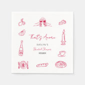 That's Amore Hand Drawn Quirky Elegant Bridal  Serviette (Vorderseite)