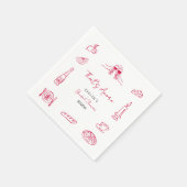 That's Amore Hand Drawn Quirky Elegant Bridal  Serviette (Ecke)