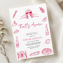 That's Amore Hand Drawn Quirky Retro Bridal Shower Einladung