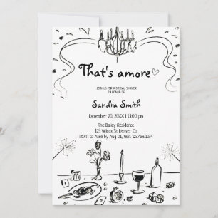 That's Amore Handgezeichnete Brautparty  Einladung