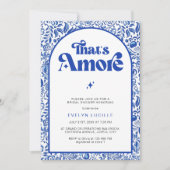 That's Amore Italian Blue Tile Retro Bridal Shower Einladung (Vorderseite)