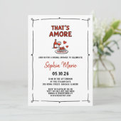 That's Amore Italian Bridal Shower Whimsical Red Einladung (Stehend Vorderseite)