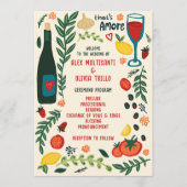 That's Amore Italian Food Charming CUSTOM Wedding  Programm (Vorderseite)