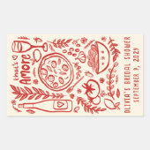 That's Amore Italian Food CUSTOM Bridal Shower Rechteckiger Aufkleber (Vorderseite)
