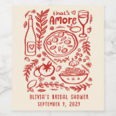 That's Amore Italian Food CUSTOM Bridal Shower Weinetikett (Einzelnes Label)