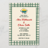 That's Amore Italian Food CUSTOM Plaid Wedding Einladung (Vorderseite)