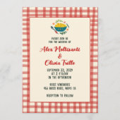 That's Amore Italian Food CUSTOM Plaid Wedding Einladung (Vorderseite)
