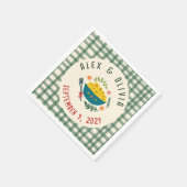That's Amore Italian Food CUSTOM Plaid Wedding Serviette (Ecke)