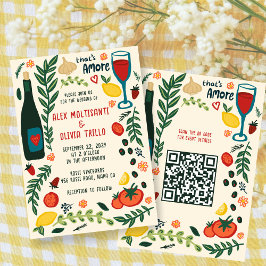 That's Amore Italian Food CUSTOM QR Wedding Party  Einladung