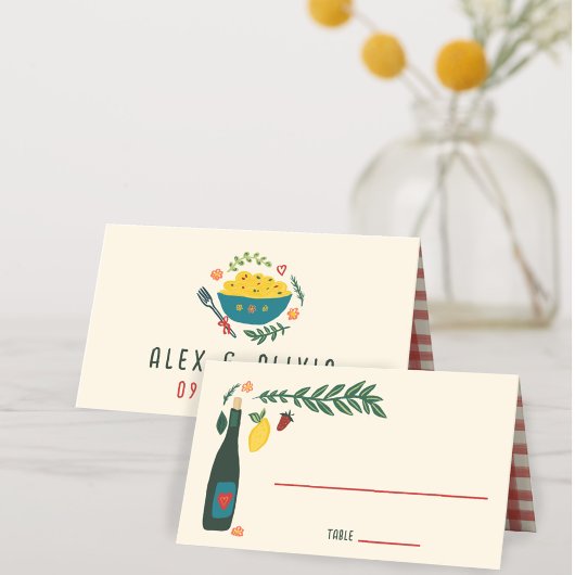 That's Amore Italian Food CUSTOM Wedding  Platzkarte