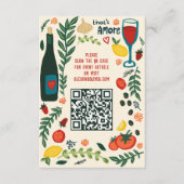 That's Amore Italian Food CUSTOM Wedding QR code Begleitkarte (Vorderseite)