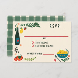 That's Amore Italian Food CUSTOM Wedding RSVP Karte