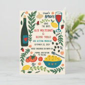 That's Amore Italian Food SAVE THE DATE Engagement Einladung (Stehend Vorderseite)