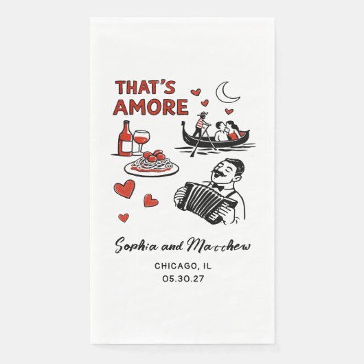 That's Amore Italian Funky Wedding Bridal Shower  Serviette (Vorderseite)