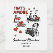 That's Amore Italian Funky Wedding Bridal Shower  Weinetikett (Einzelnes Label)