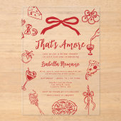 That's Amore Italian Hand drawn Bridal Shower Acryleinladungen (Vorderseite)