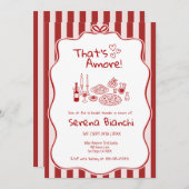 Thats Amore Italian Pizza Stripe bridal shower Einladung (Vorne/Hinten)