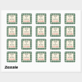 That's Amore Italian Plaid CUSTOM Wedding Quadratischer Aufkleber (Blatt)