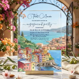 That's Amore Italian Riviera Engagement Party Acryleinladungen