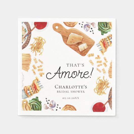 That's Amore Italian Script Bridal Shower Serviette (Vorderseite)