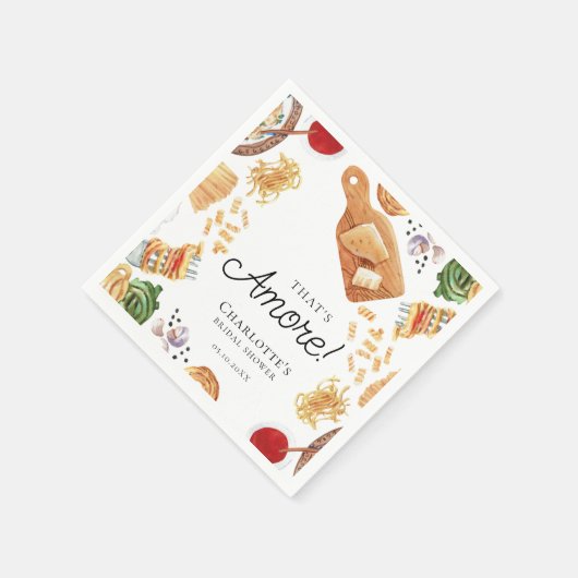 That's Amore Italian Script Bridal Shower Serviette (Ecke)