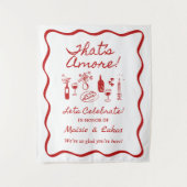 That's Amore Italian Theme Engagement Party Sign Wandteppich (Vorderseite)