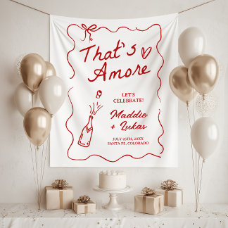 That's Amore Italian Theme Rehearsal Dinner Sign Wandteppich