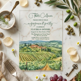 That's Amore Italian Vineyard Engagement Party Acryleinladungen