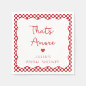 "That's Amore" Italienisches Brautparty Red Checke Serviette (Vorderseite)