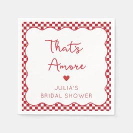 "That's Amore" Italienisches Brautparty Red Checke Serviette