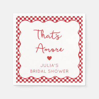 "That's Amore" Italienisches Brautparty Red Checke Serviette