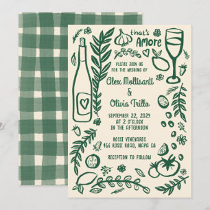 That's Amore Italienisches Essen CUSTOM Hochzeitsf Einladung