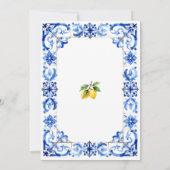 That's Amore Lemon Blue Tile Floral Bridal Shower  Einladung (Rückseite)