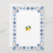 Thats Amore Lemon Blue Tile Italian Bridal Shower  Einladung (Rückseite)