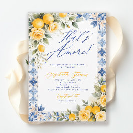 Thats Amore Lemon Blue Tile Italian Bridal Shower Einladung