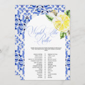 That's Amore Lemon Italian Blue Tile Bridal Shower Einladung (Vorne/Hinten)