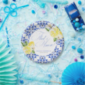 That's Amore Lemon Italian Blue Tile Bridal Shower Pappteller (Party)