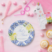 That's Amore Lemon Italian Blue Tile Bridal Shower Pappteller (Party)