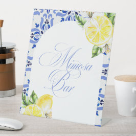 That's Amore Lemon Italian Blue Tile Bridal Shower Sockelschild