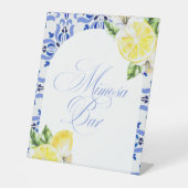 That's Amore Lemon Italian Blue Tile Bridal Shower Sockelschild (Vorderseite)