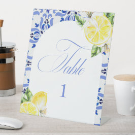 That's Amore Lemon Italian Blue Tile Bridal Shower Sockelschild