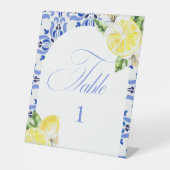 That's Amore Lemon Italian Blue Tile Bridal Shower Sockelschild (Vorderseite)