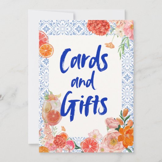 Thats amore mediterranean blue tiles bridal shower einladung (Vorderseite)