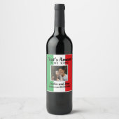 That's Amore! Personalized Photo Italian Flag Weinetikett (Vorderseite)