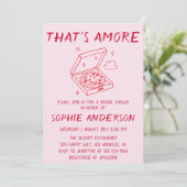 That's Amore Pizza Brautparty Einladung (Stehend Vorderseite)