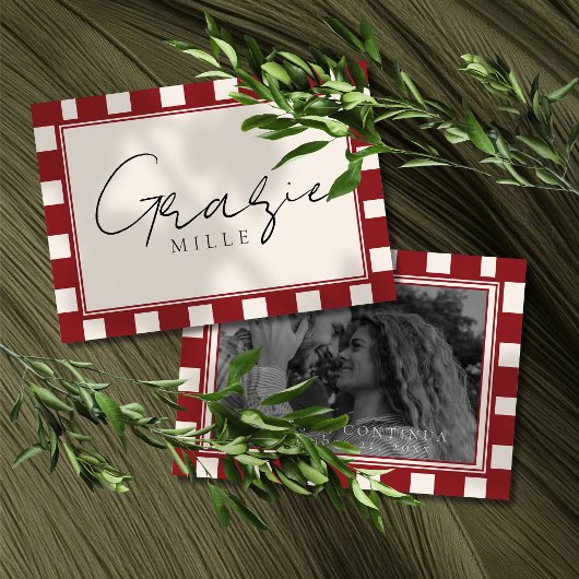 That's Amore Red Checkered Bridal Shower  Dankeskarte